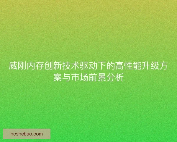 威刚内存创新技术驱动下的高性能升级方案与市场前景分析